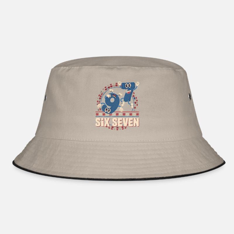 6 7 Sechs Sieben Meme -- Aura Points Kids Gaming - Bucket Hat - Khaki/Schwarz