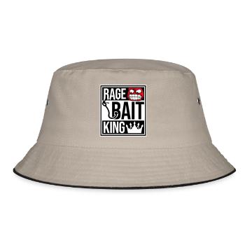 Rage Bait King Online Troll Attention Fun - Bucket Hat - khaki/black - Front