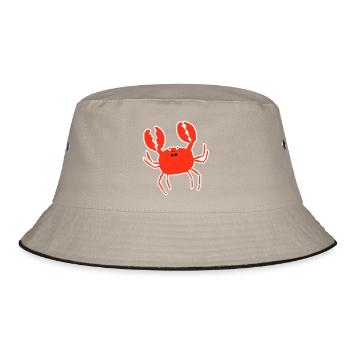 Krabbe – Sommer, Strand & Meeresmotiv für Urlaub - Bucket Hat - Khaki/Schwarz - Vorne