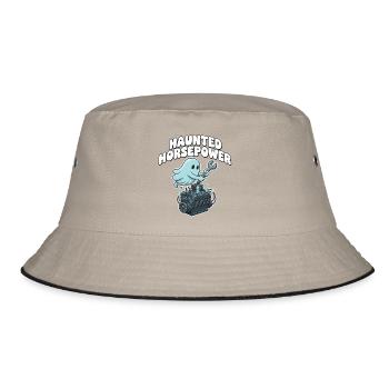 Geistermotor Haunting Engine Cartoon - Bucket Hat - Khaki/Schwarz - Vorne