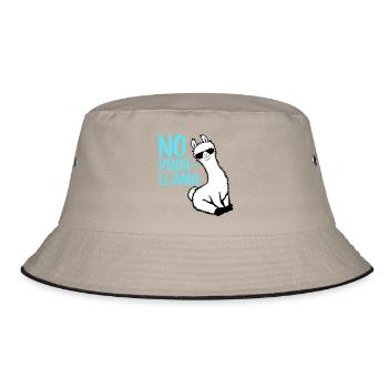 No Prob Lama Cool Sonnenbrille Sitzend Problama - Bucket Hat - Khaki/Schwarz - Vorne