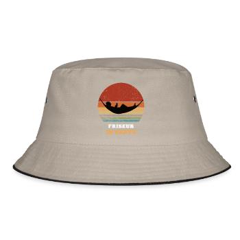 Friseur Rente Ruhestand Ruheständler Rentner - Bucket Hat - Khaki/Schwarz - Vorne