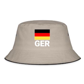 Germany flag with CEFR abbreviation - Bucket Hat - khaki/black - Front