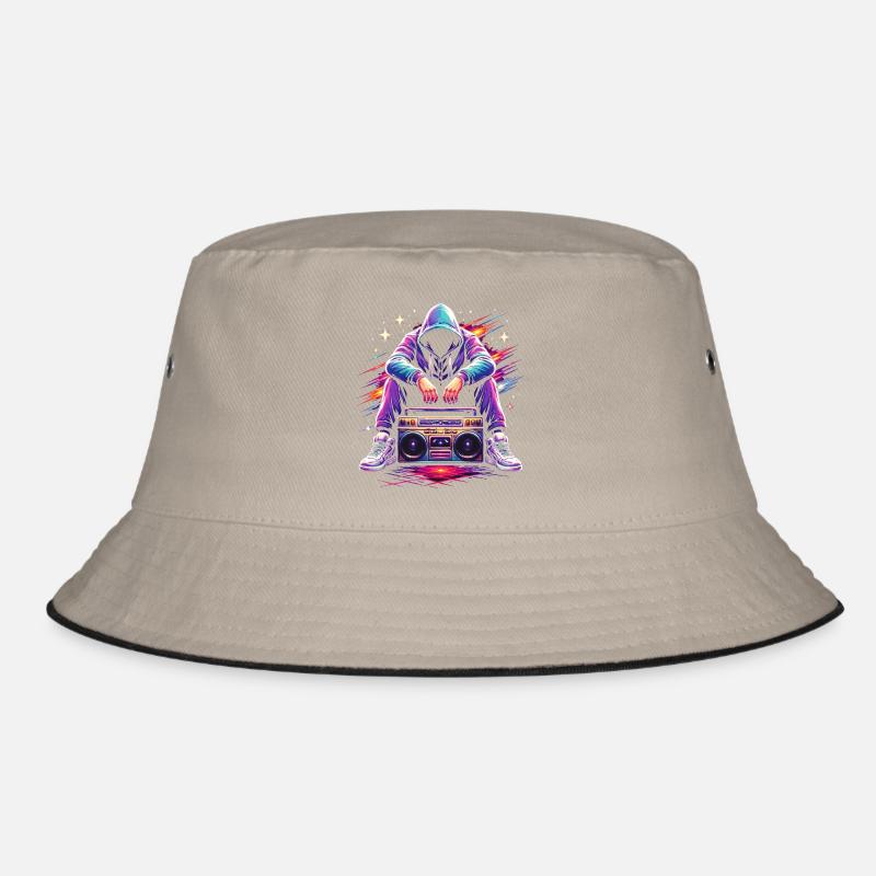 Retro 80s Boombox Illustration Bucket Hat