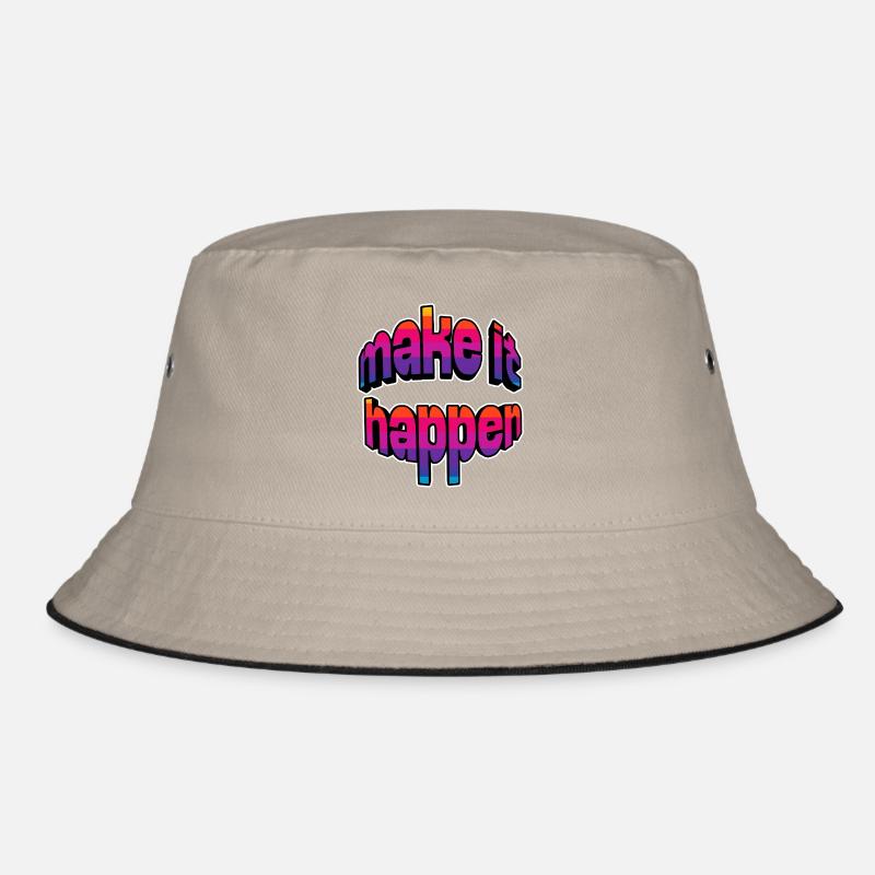 Make It Happen Gradient - Bucket Hat - Khaki/Schwarz