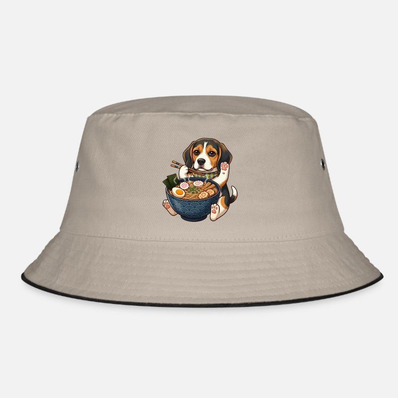 Beagle Ramen Papaws - Bucket Hat - khaki/black