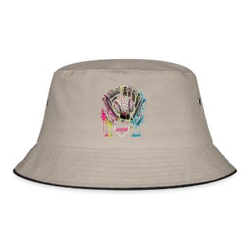 Baseball Handschuh Legend Bunt Grafik - Bucket Hat - Khaki/Schwarz - Vorne