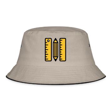 Pen Rulers Drawing Architecture - Bucket Hat - khaki/black - Front