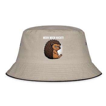 Nerv Mich Nicht Igel Igelliebhaber Igelfan Stachel - Bucket Hat - Khaki/Schwarz - Vorne