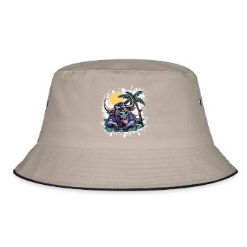 Stier Sommer Comic - Bucket Hat - Khaki/Schwarz - Vorne