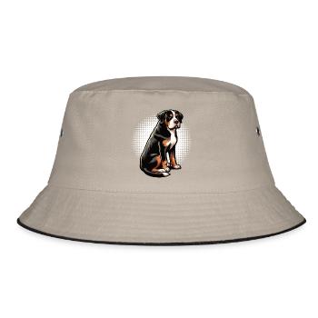 Appenzeller Sennenhund Sennenhunde Sennenhundmama - Bucket Hat - Khaki/Schwarz - Vorne