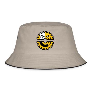 Kreissaege Maskottchen Logo - Bucket Hat - Khaki/Schwarz - Vorne