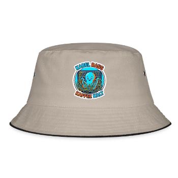 Netzwerker Oktopus Kabel Salat Shirt - Bucket Hat - Khaki/Schwarz - Vorne