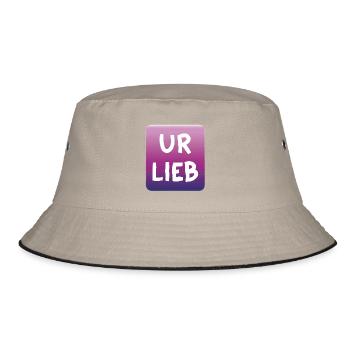 UR LIEB – Spruch mit österreichischem Charme, Wien - Bucket Hat - Khaki/Schwarz - Vorne