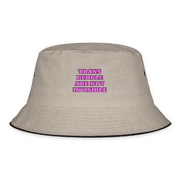 Trans people are not invisible - Bucket Hat - khaki/black - Front
