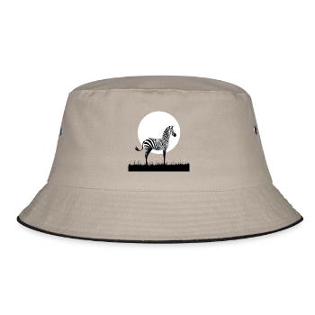 Zebra Minimalism - Bucket Hat - khaki/black - Front