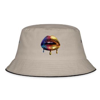Lips - Bucket Hat - khaki/black - Front