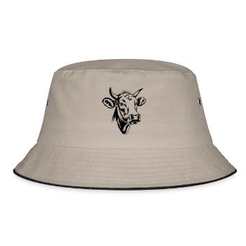 Kuh Kühe - Bucket Hat - Khaki/Schwarz - Vorne