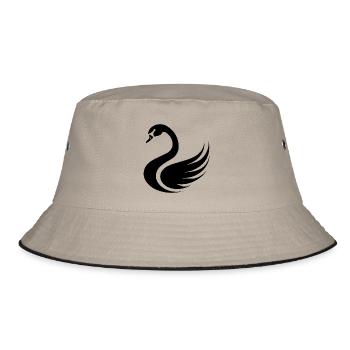 Swan Swans - Bucket Hat - khaki/black - Front