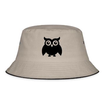 Eule - Bucket Hat - Khaki/Schwarz - Vorne