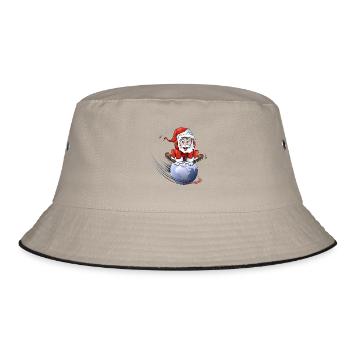 Santa Claus - Bucket Hat - Khaki/Schwarz - Vorne