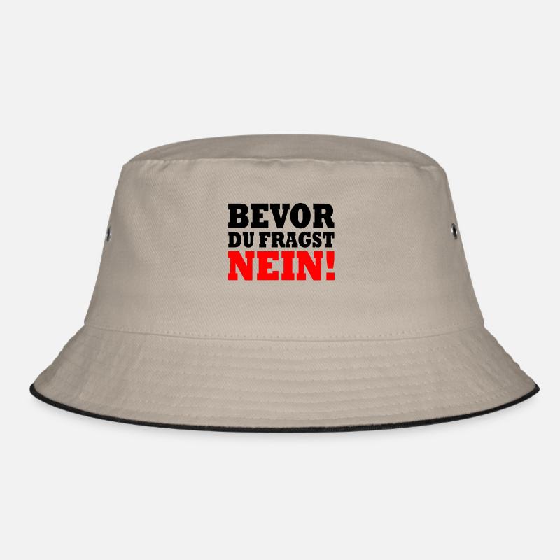Bevor du fragst nein - Bucket Hat - Khaki/Schwarz