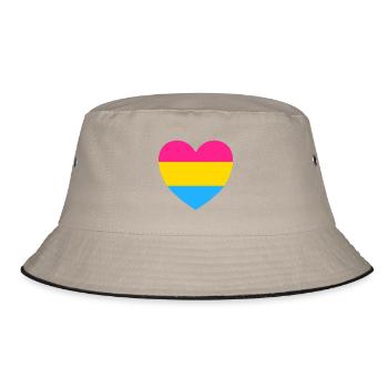 Drapeau Pansexuel Coeur - Bob - kaki/noir - Devant