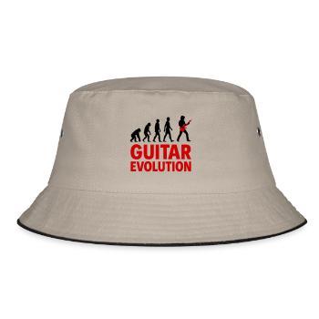 Guitar Evolution Rock Music - Bucket Hat - khaki/black - Front