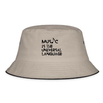 Collection: Music Is The Universal Language - Bucket Hat - khaki/black - Front