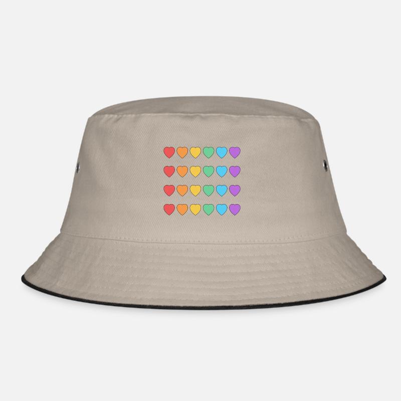 Rainbow Hearts LGBT Pride Monat Bucket Hat