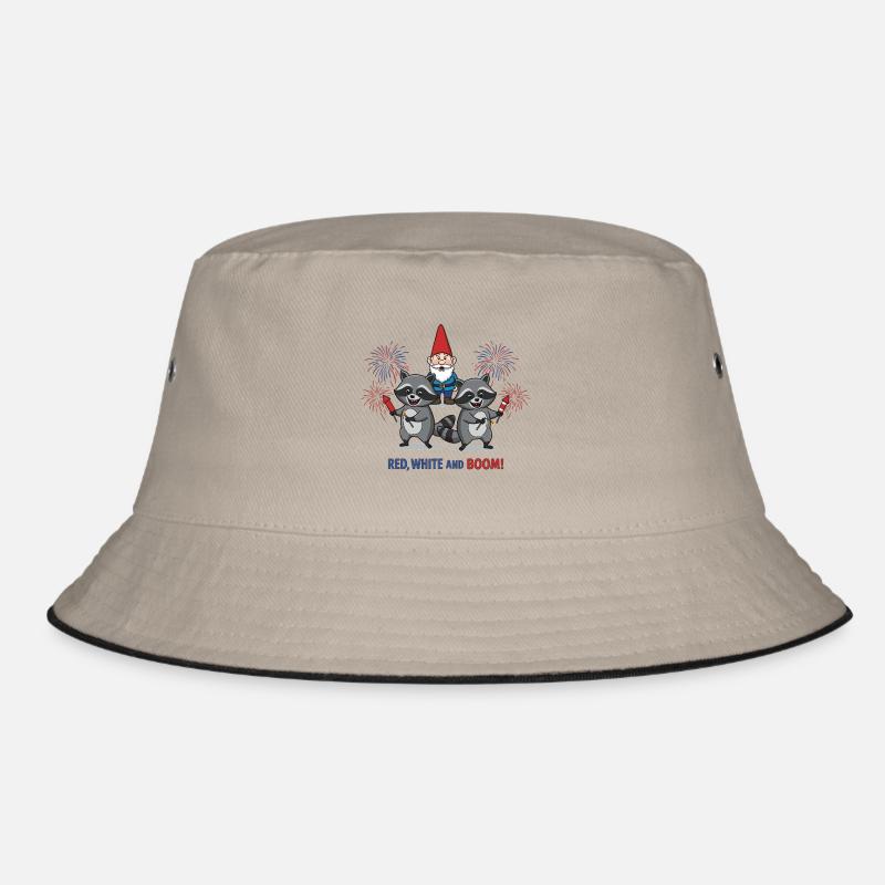 Waschbären-Feuerwerksparty zum 4. Juli Bucket Hat