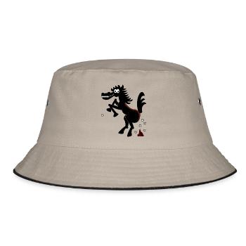 Wildpferd 'n Fliegen (ddp) - Bucket Hat - Khaki/Schwarz - Vorne