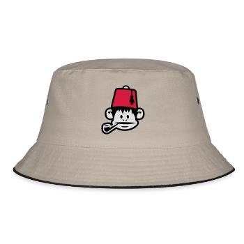 monkey fez ape primat affe pipe smoker - Bob - kaki/noir - Devant