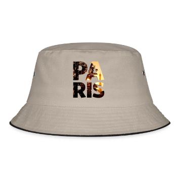 paris sonnenuntergang - Bucket Hat - Khaki/Schwarz - Vorne