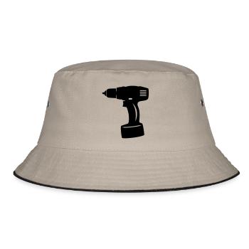 Akkuschrauber - Bucket Hat - Khaki/Schwarz - Vorne