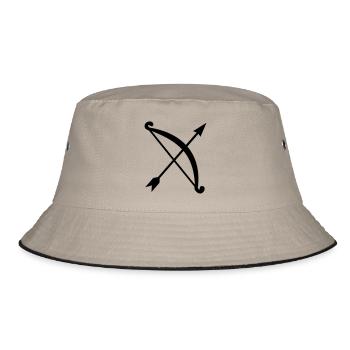 Pfeil und Bogen - Bucket Hat - Khaki/Schwarz - Vorne
