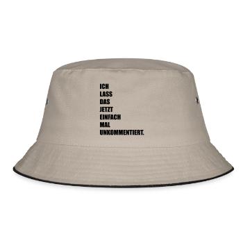 kein Kommentar - Bucket Hat - Khaki/Schwarz - Vorne