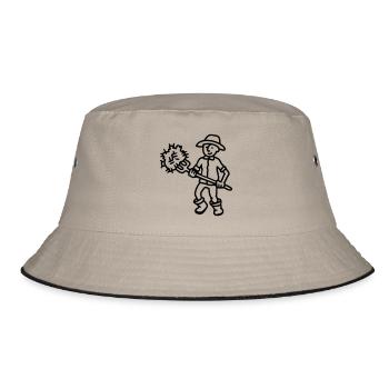 Farmer hay - line - Bucket Hat - khaki/black - Front