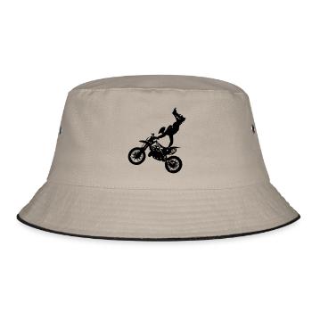 Motorrad cross6 - Bucket Hat - Khaki/Schwarz - Vorne