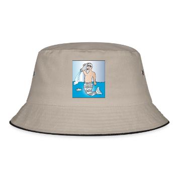 Wassermann | Sternzeichen | Geburtstag Astrologie - Bucket Hat - Khaki/Schwarz - Vorne
