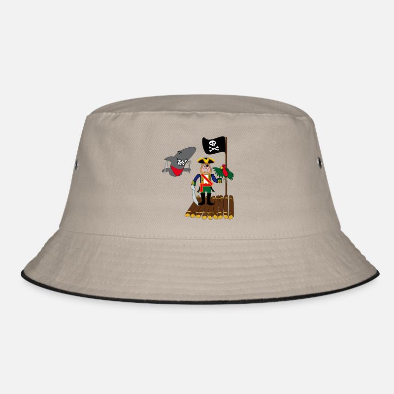 pirate parrot raft shark Bucket Hat