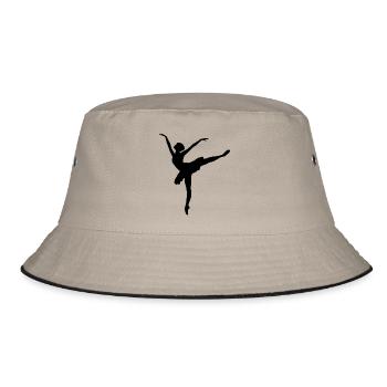 ballerina ballett dance dancer tanz taenzer yoga66 - Bucket Hat - Khaki/Schwarz - Vorne