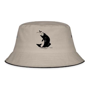 Fly fishing fish in insect gift - Bucket Hat - khaki/black - Front