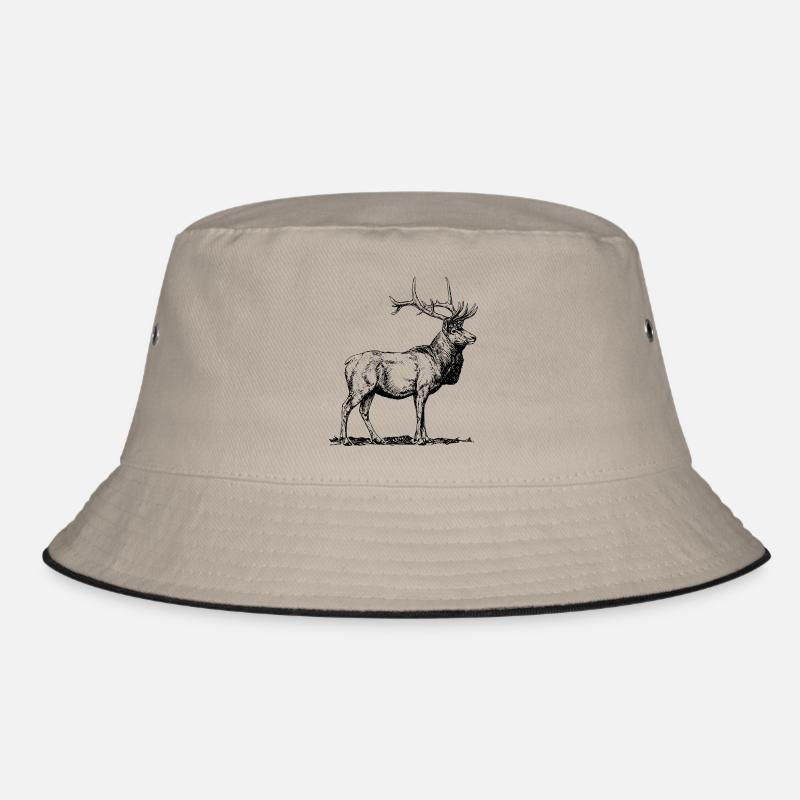 Hirsch - Bucket Hat - Khaki/Schwarz