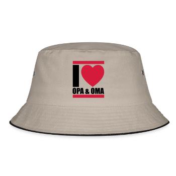 i love oma & opa - Bucket Hat - khaki/black - Front