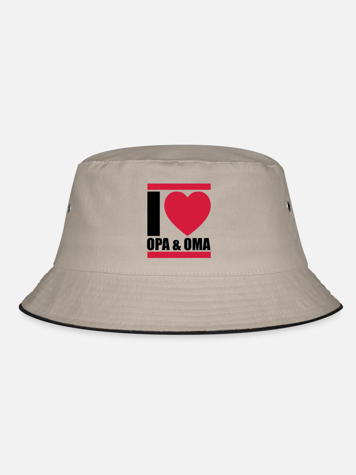 i love oma & opa - Bucket Hat - khaki/black - Front