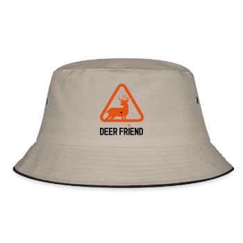 Deer friend - Bucket Hat - Khaki/Schwarz - Vorne