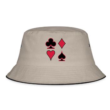 Poker Deck Dealer Trumpf Spielkarten Skat Canasta - Bucket Hat - khaki/black - Front