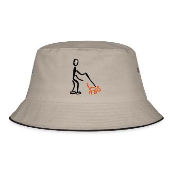 Gassi Hund 2C - Bucket Hat - Khaki/Schwarz - Vorne