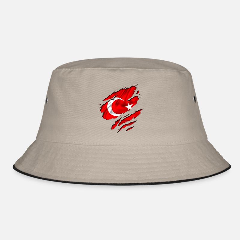 drapeau turc türkiye - Bob - kaki/noir